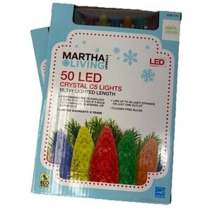 Martha Stewart Living Crystal 65 LED Christmas Tree Lights SET of 2 NIB